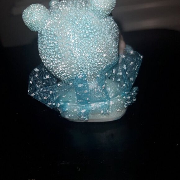 VINTAGE RESIN Baby Shower Cake Topper Baby Boy Blue Figurine in Cradle soother - Picture 3 of 5